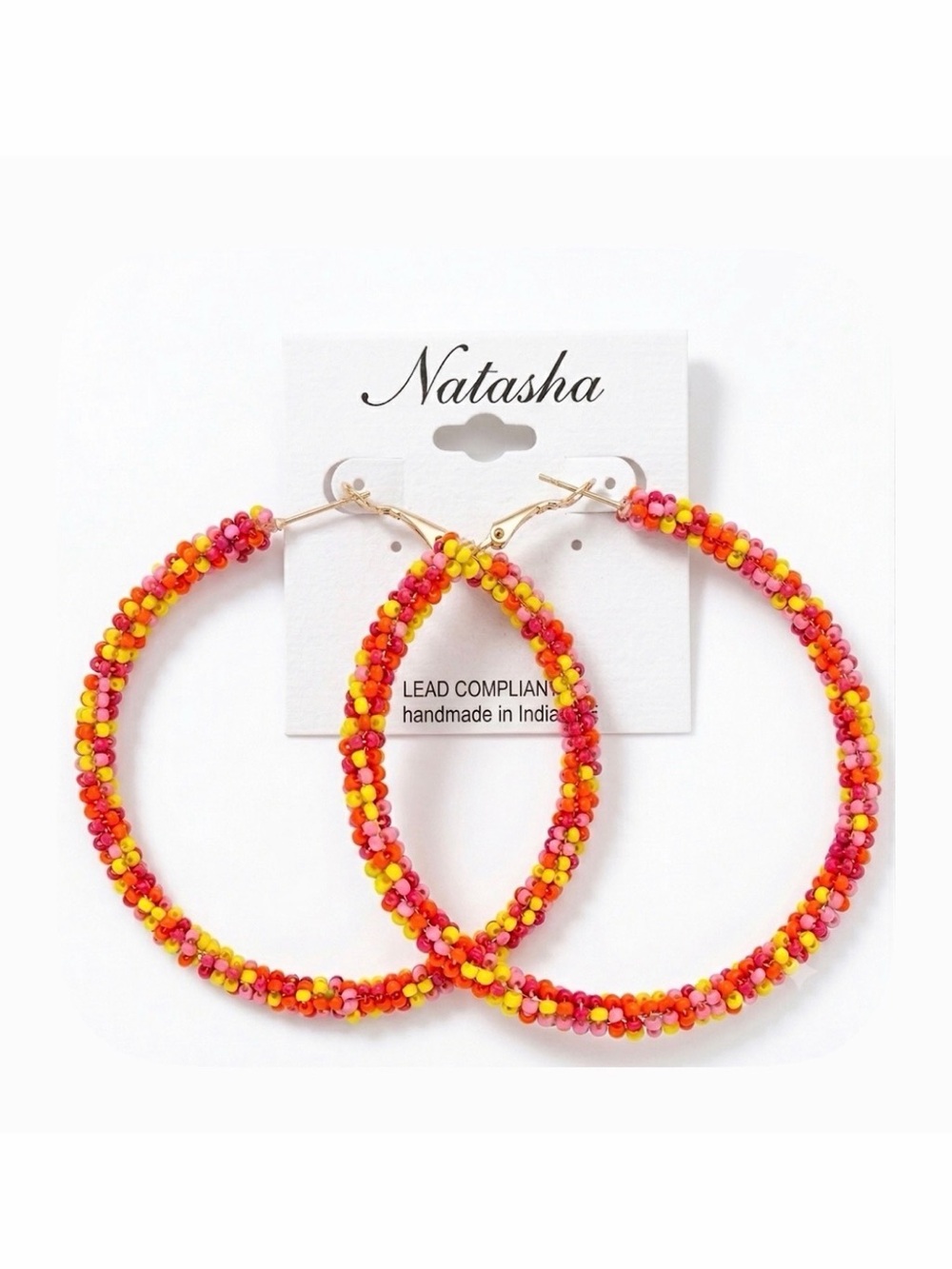 NWT ⚜️🧡⚜️ Natasha Seed Bead Hoop Earrings